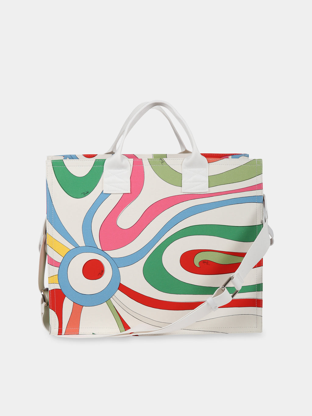 Borsa-mamma multicolor per neonati con logo